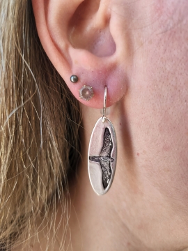 Peregrine Falcon Earings - .999 Fine Silver - Exclusive Design